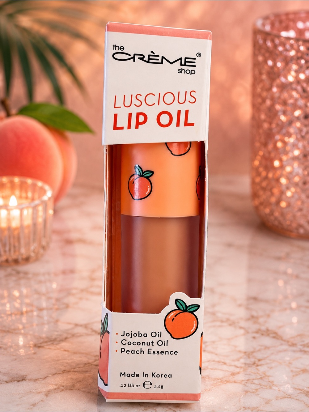 The Crème Shop Luscious Lip Oil in Peach Cobbler